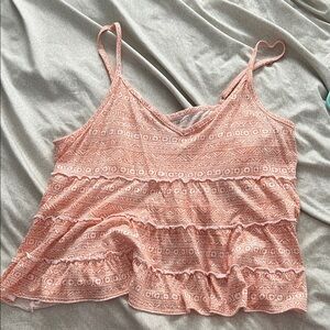 American Eagle Outfitters Coral Patterned Crop Top